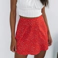 thumbnail image 3 of Fesfesfes Women Skirt Floral High Waist Mini Skirt Chiffon Zipper A-Line Short Skirt Plus Size $10, 3 of 9