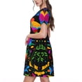 thumbnail image 2 of Easygdp Mexican Flower Traditional1 para Vestido Transpirable de Mujer, Vestido Suelto de Manga Corta con Pliegues y Bolsillos para el Verano, 2 of 6