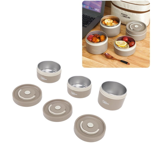 Contenedor De Almuerzo Aislado De Acero Inoxidable 304, Contenedor De Almuerzo Térmico Redondo Sellado Con Bolsa Térmica, Contenedor De Comida Portátil Apilable Para Mantener