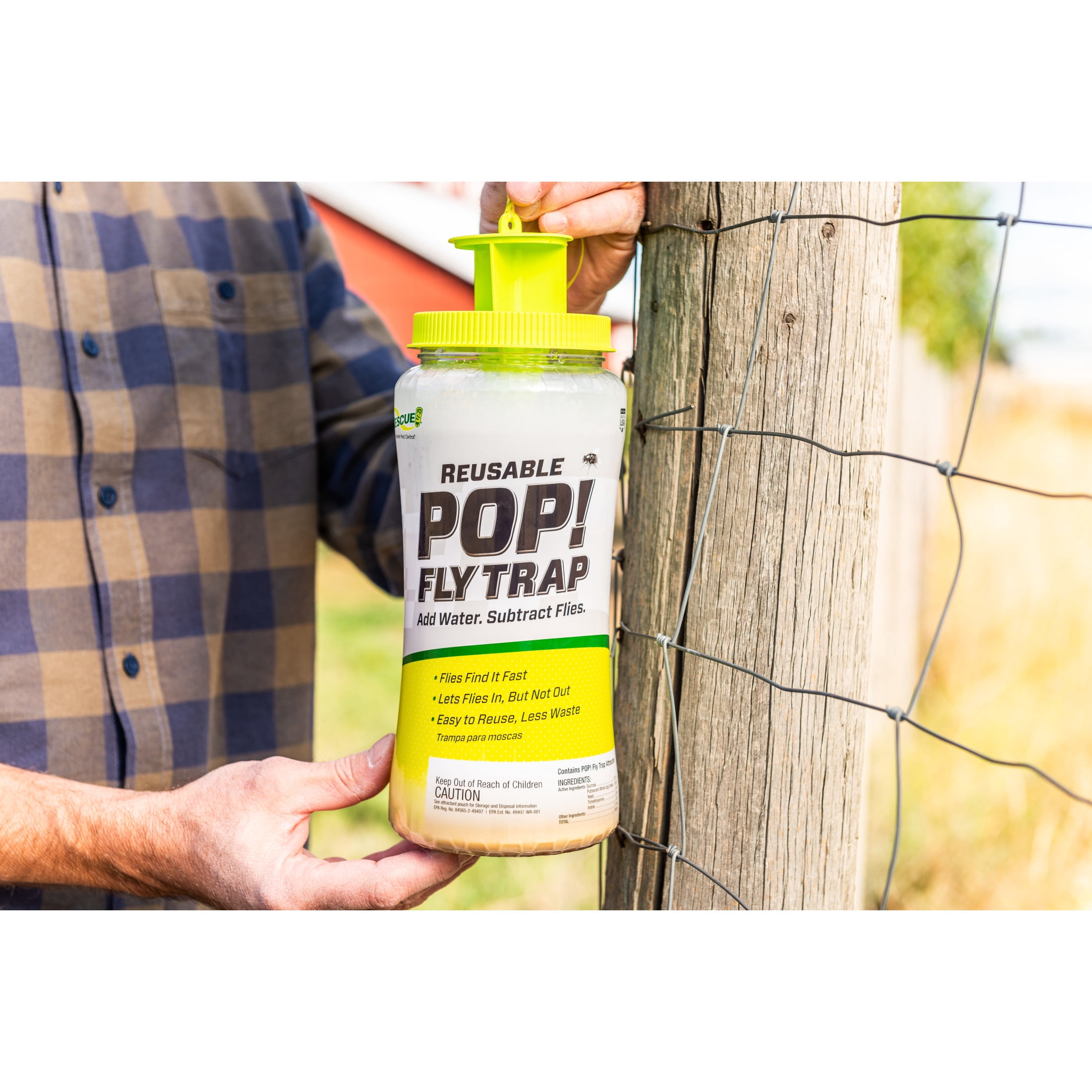 RESCUE! Pop! Reusable Outdoor Fly Trap, 1 Pack Resin