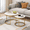 White+Gold + Wood+Metal+4, variant on YANGXUN Luxury White Gold 2 Piece Nesting Coffee Table Luxury Faux Marble Top Round Metal Wire Frame Sofa Side Table Stackable Display Accent Table Unit for Living Room Parlor