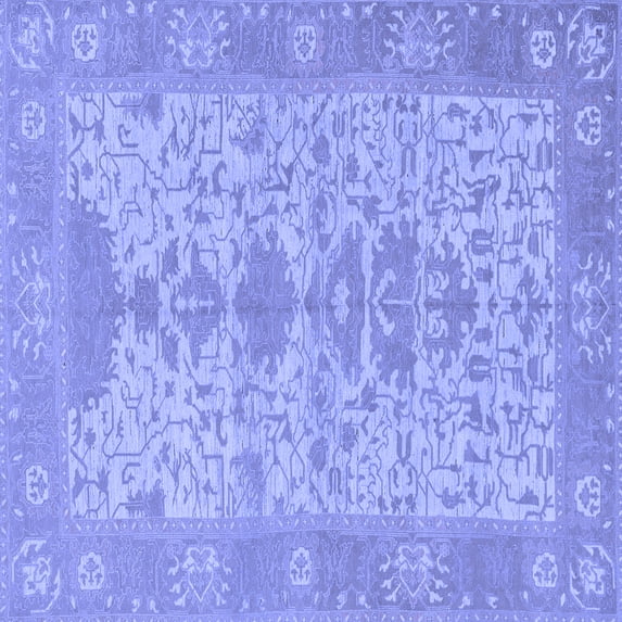 Ahgly Company Indoor Square Oriental Blue Traditional Area Rugs, 4' Square