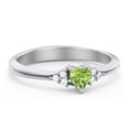 thumbnail image 1 of Birthstone Heart Ring with Shoulder Accents - Peridot (August), 1 of 4