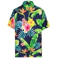 thumbnail image 2 of LA LEELA Men's Hawaiian Shirts Short Sleeve Button Down Shirt Men's Hawaii Shirts Boho Holiday Casual Summer Beach Shirts for Men Funny 3XL Hibiscus Floral, Blue, 2 of 6