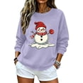 thumbnail image 6 of Jsaierl Women's Christmas Sweatshirts Funny Snowman Graphic Sweatshirt Party Work Pullover Crewneck Holiday Long Sleeve Tops S-2XL, 6 of 7