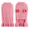 thumbnail image 1 of Acrylic Fiber Pet Sweater Dress - Turtleneck, Rope Knit, Ruffled Skirt, Elastic, Full-Body Warmth, Stylish for Winter, Dogs & Cats, 1 of 1