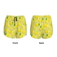 thumbnail image 5 of Picia Bright Lemons Pattern Women's 2 in 1 Athletic Running Shorts High Waisted Workout Casual Gym Sweat Shorts with Comfy Liner Zipper Pockets-Small, 5 of 9