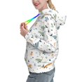 thumbnail image 2 of Daiia Sea Creatures Pattern Women's Fashion Hoodies & Sweatshirts with Kangaroo Pocket Hooded Sweatshirt with Eye-catching Drawstrings-Large, 2 of 7