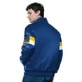 thumbnail image 2 of Men's Starter Royal Golden State Warriors Triple Option Varsity Full-Snap Satin Jacket, 2 of 2