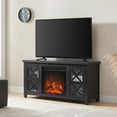 thumbnail image 2 of Evelyn&Zoe Colton Rectangular TV Stand with Log Fireplace for TV's up to 55", Black, 2 of 10