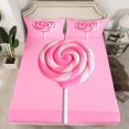 thumbnail image 5 of Castle Fairy Dessert Candy 4 Pieces Queen Sheet Sets,Pink White Ultra Soft Flat Sheet,Dreamy Princess Queen Fitted Sheet,Microfiber Girls Bedroom Decor, 5 of 5