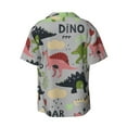 thumbnail image 2 of KLL Cute Dinosaurs Print Men's Shirt Short Sleeve Button Down Summer Cuba Beach Shirts- XX-Large, 2 of 7