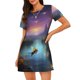 thumbnail image 1 of Balery Magical Bees Twilight River Camisón de manga corta con cuello redondo para mujer, cómodo y elegante., 1 of 6