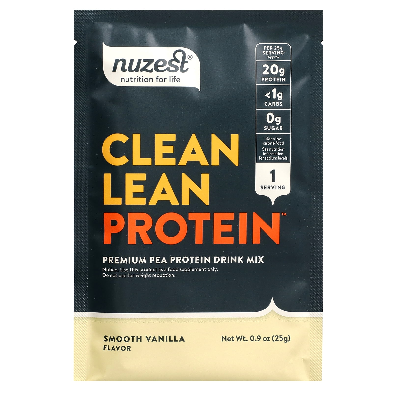 Nuzest Clean Lean Protein, Smooth Vanilla, 10 Packets, 0.9 oz (25 g) Each