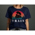 thumbnail image 4 of Retro Train Locomotive Lover Tshirt for Men Women Kids Boys Husband Son Daddy Boyfriend Adult Gift Idea Sunset Train T Shirt, 4 of 10