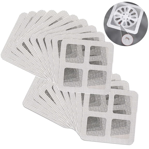 Gustave 50Pcs Disposable Shower Drain Covers Hair Catcher 4" x 4" Hair Drain Stickers Sink Floor Drain Mesh Strainer Filter for Bathroom Bathtub Kitchen