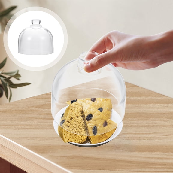 Homoyoyo Transparent Glass Dome Cake Cover Set, 2 Pieces, Clear Glass Display Protector for Cakes and Desserts
