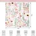 thumbnail image 5 of Cute Pink Green Floral Shower Curtain for Bathroom Decor 72Wx72H Spring Boho Kids Girls Girly Watercolor Wildflower Leaves Art Printed Fabric Polyester Waterproof 12 Pack Plastic Hooks, 5 of 6