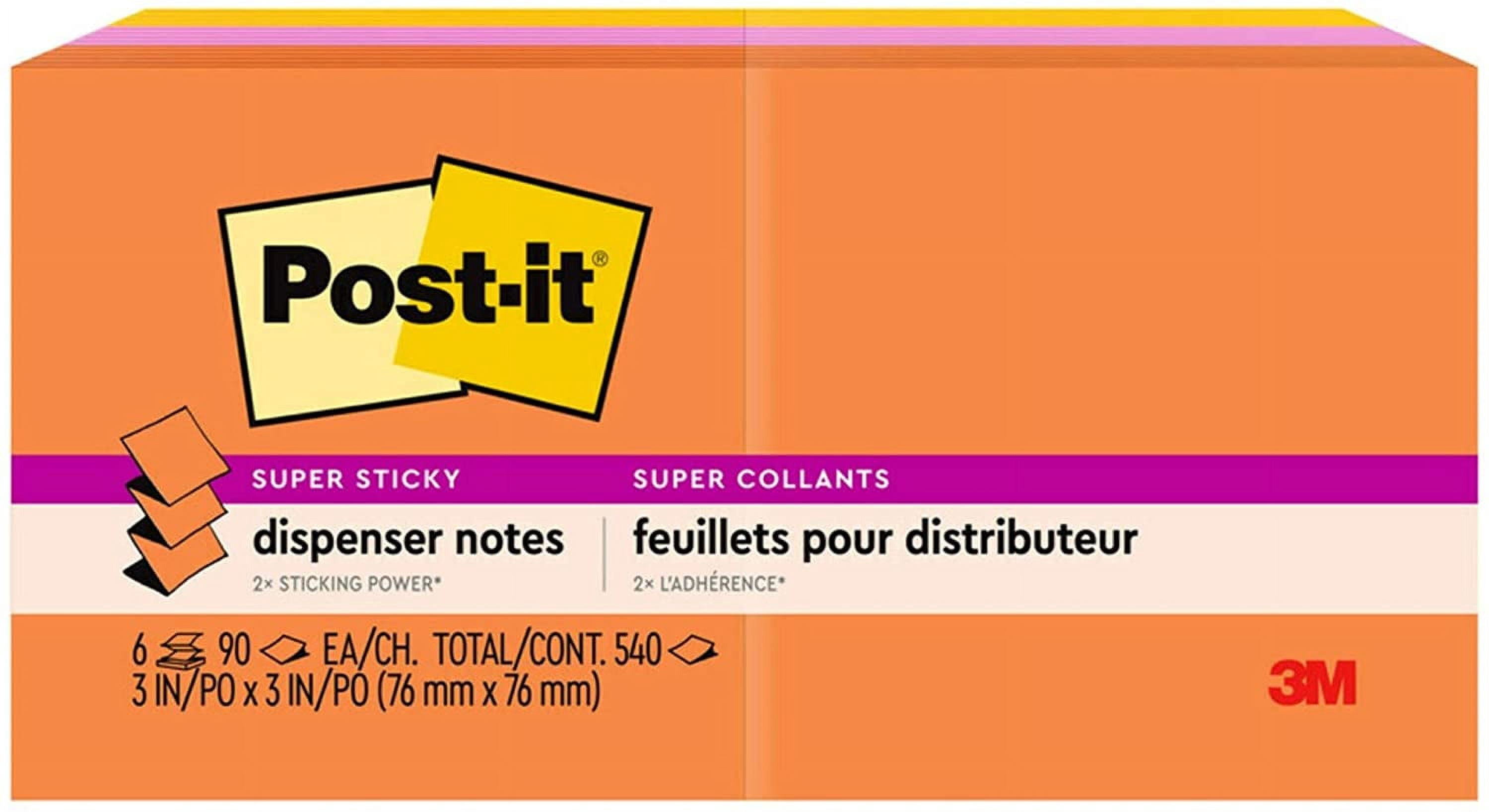 Post-it Super Sticky Dispenser Pop-up Notes R330-6SSUC, 3 in x 3 in (76 mm x 76 mm)