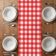 thumbnail image 6 of Red Table Runner - 90 Inch Long, Kitchen Dining Table Runner Dresser Scarves, Country French Rustic Buffalo Plaid Modern Art Farmhouse Decor for Coffee Tables Wedding Party Banquet, 6 of 8