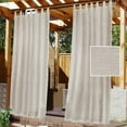 thumbnail image 1 of Polyester Résistant à l'Eau, Tissu Texturé Riche Rideaux Intérieur/extérieur Autocollants Détachables Mélange de Lin Imperméable pour Patio Porche Terrasse Piscine Naturel, Ensemble de 2, 1 of 5