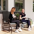 thumbnail image 2 of Outsunny Outdoor Glider Bench with Table Gliding Chair for 2 Black, 2 of 10