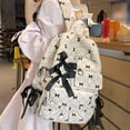 thumbnail image 6 of Yucurem Large Capacity Corduroy Backpack with Bow, Lightweight 15.75 inch Laptop Bag for Women, Aesthetic Daypack for College Travel (White), 6 of 8