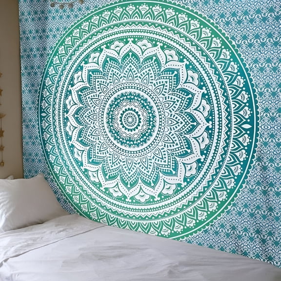 AUQ 2026 New Ombre Mandala Tapestry Hippie Bohemian Mandala Wall Decor Wall Hanging Bedspread Tapestry for Living Room,Home Decor