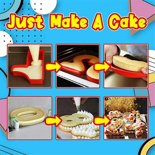 Number Shape Cake Molder Silicone Digital Cake Mold Birthday Cake 3D Numbers Shape DIY Baking Mould Pizza Pan Bread Molds for Anniversary Number 0