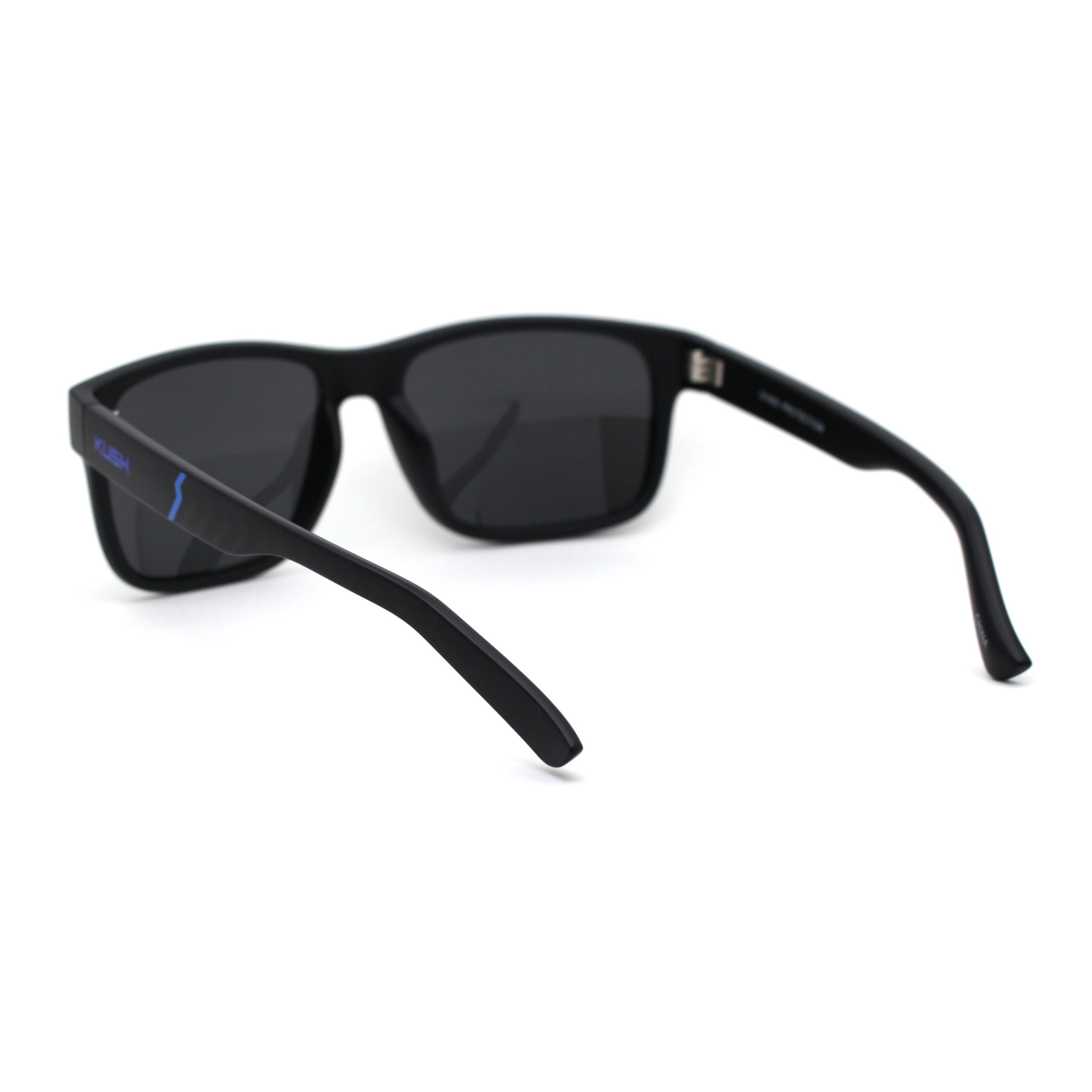 Kush Mens Black Lens Sport Horn Rim Sunglasses Matte Black Blue Black - image 4 of 4
