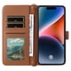 thumbnail image 4 of For Oukitel P1 Wallet Case with Shoulder Strap Leather Phone Cover - Black, 4 of 5