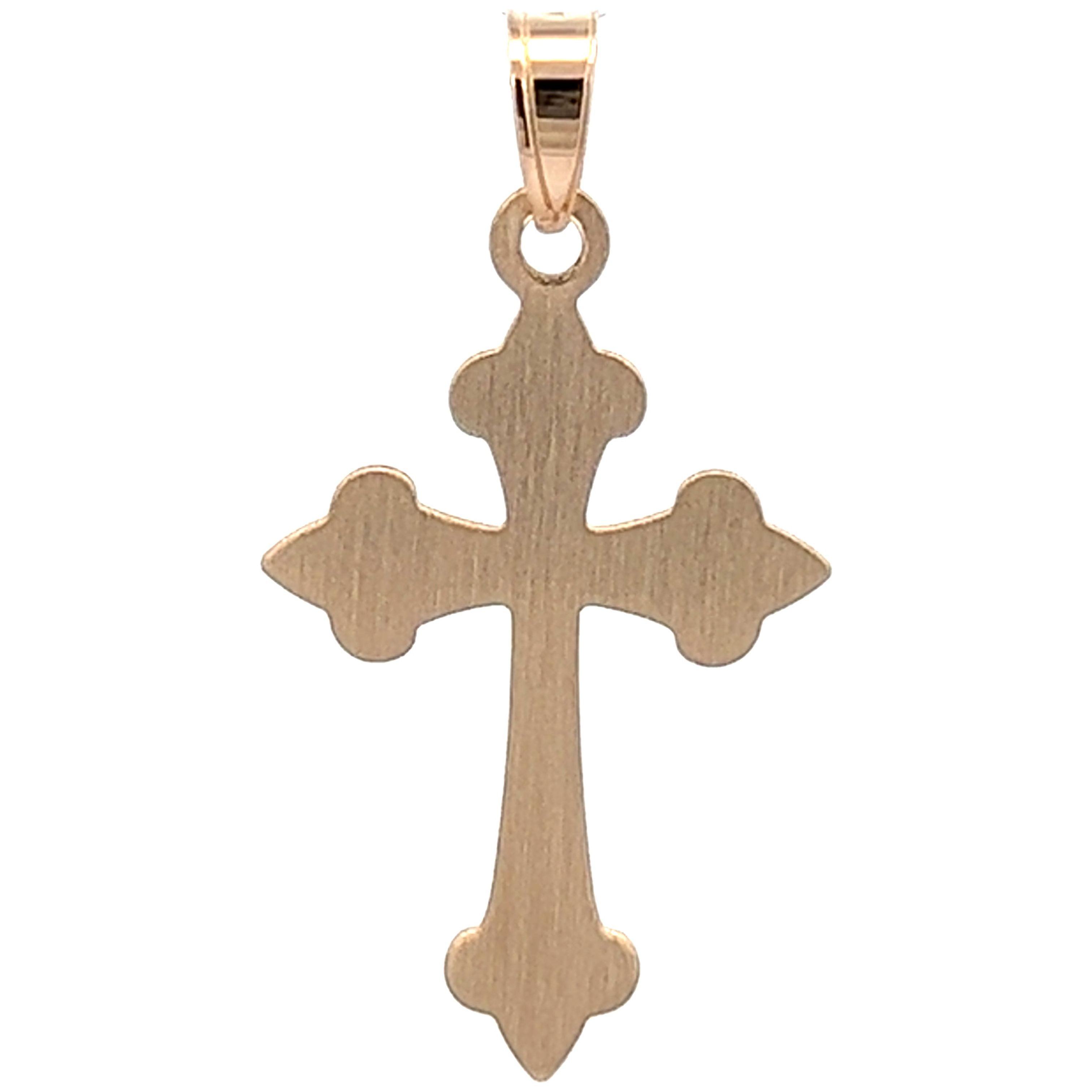 Brilliance Fine Jewelry14 KT Yellow Gold Fancy Cross Religious Pendant