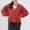 Red, variant on Women's Lightweight Hooded Jacket Long Sleeve Zip Up Breathable Solid Color Outerwear with Pockets Pink XL(XL)
