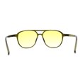 thumbnail image 2 of Mens Thin Plastic Racer Officer Style Hipster Sunglasses Green Yellow, 2 of 4