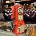 thumbnail image 2 of Telephone Model Coin Bank Red Antique Telephone Model Coin Bank Piggy Bank Saving Bank Vintage Rotate Classic Look Dial Pay Phone Model Retro Booth Home Decoration Ornament, 2 of 10