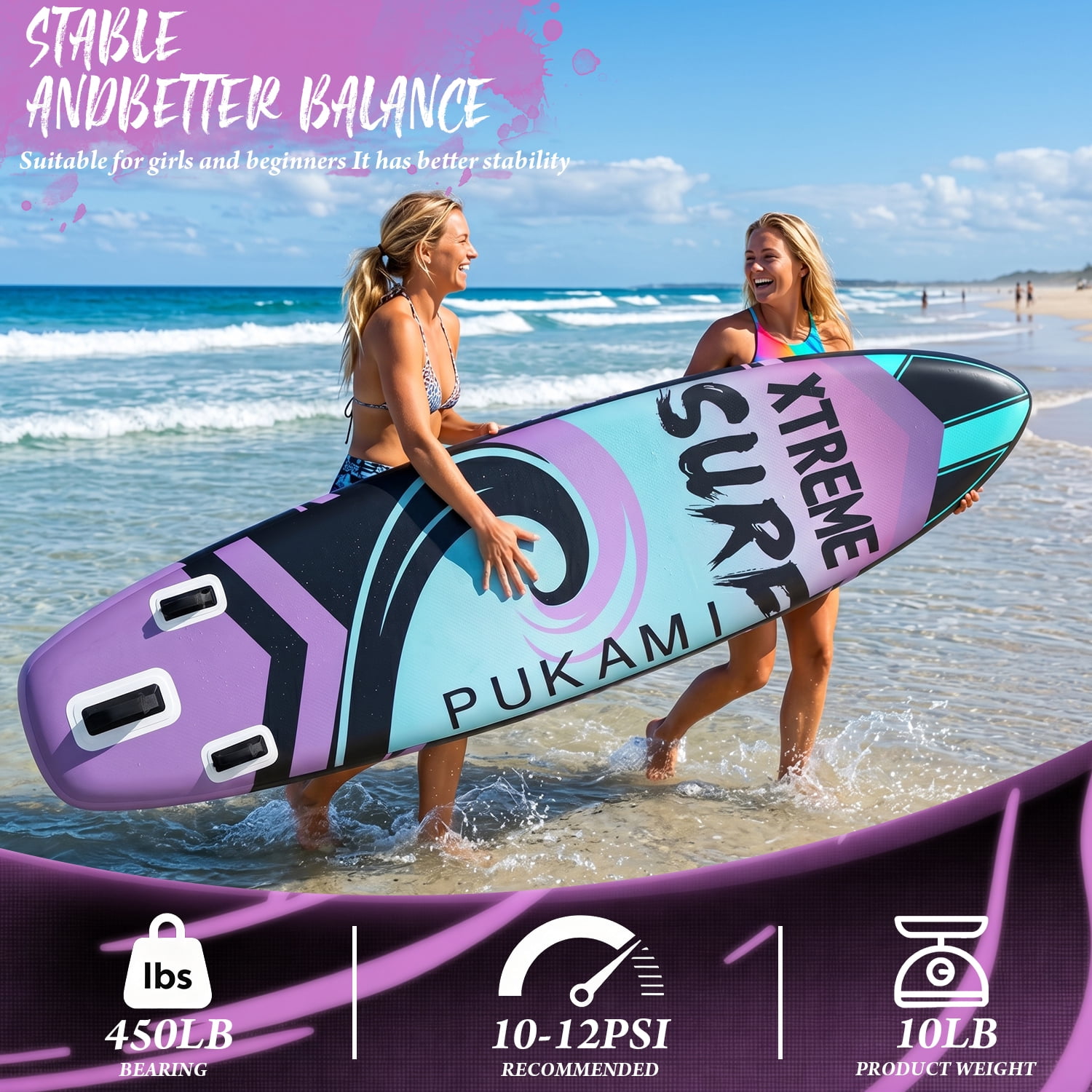 Waleaf 11‘ Inflatable Stand Up Paddle Board with Premium SUP Paddle Board Accessories & Carry Bag,Paddle,Pump,Leash,Wide Stable Design,Non-Slip Deck,Surf Control for Adults & Youth