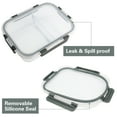 thumbnail image 4 of 5-Pack 36 Oz, Glass Meal Prep Containers 2 Compartments, Portion Control Airtight Glass Food Storage Containers with Locking Lids, Microwave, Oven, Freezer and Dishwasher, 4 of 8