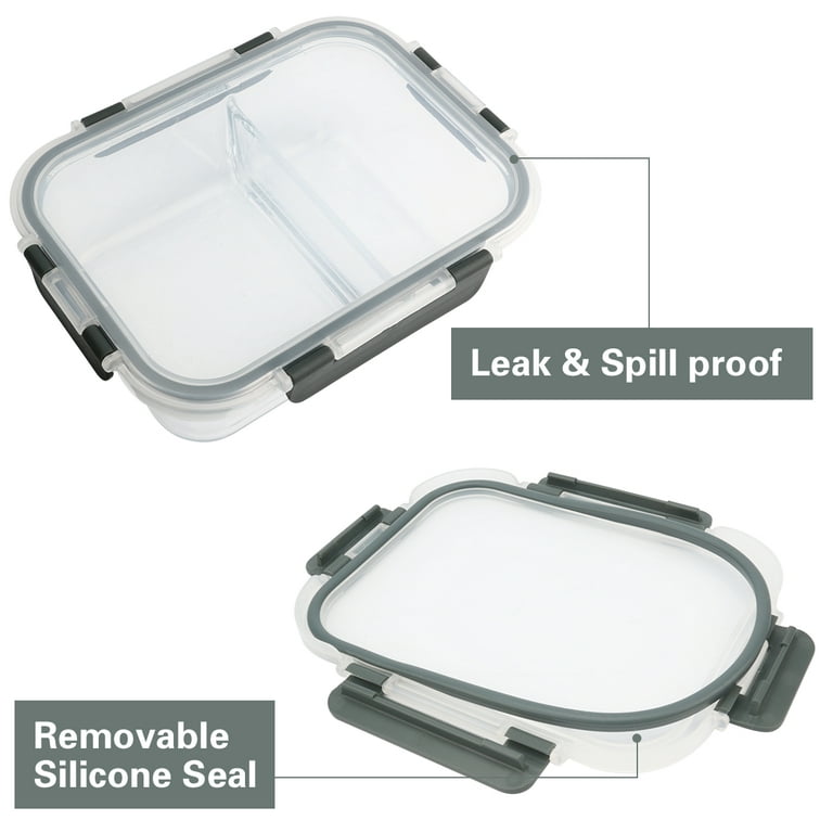 5-Pack,36 Oz]Glass Meal Prep Containers 2 Compartments Portion