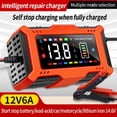 thumbnail image 2 of Intelligent Battery Charger, 6A 12V Lithium Iron Phosphate, Lead Acid Maintainer and Automatic Battery Repair Portable Function with LED Display, for Car Motorcycle Truck, AGM, 2 of 5
