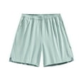 thumbnail image 2 of Mens Shorts Athletic Elastic-Waist Drawstring Solid-Color Loose Casual Pocket Short Green XXXL, 2 of 5