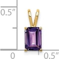 thumbnail image 3 of 14K Yellow Gold 7X5mm Emerald Cut Amethyst Pendant Made In United States xp420am, 3 of 5