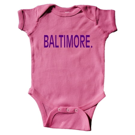 

Inktastic Baltimore in Purple Text Gift Baby Boy or Baby Girl Bodysuit