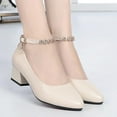 thumbnail image 4 of Chaussures de Mariée à Talon Bloc Légères pour Femmes, Talon Épais de Travail, Mode, Bride à la Cheville, 4 of 5