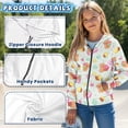 thumbnail image 6 of Chririnla Funny Capybara Ice Cream Girls Zip Up Hoodie Lightweight Comfy Long Sleeve with Pockets Casual Fall Top for Teens Size 14-16, 6 of 7