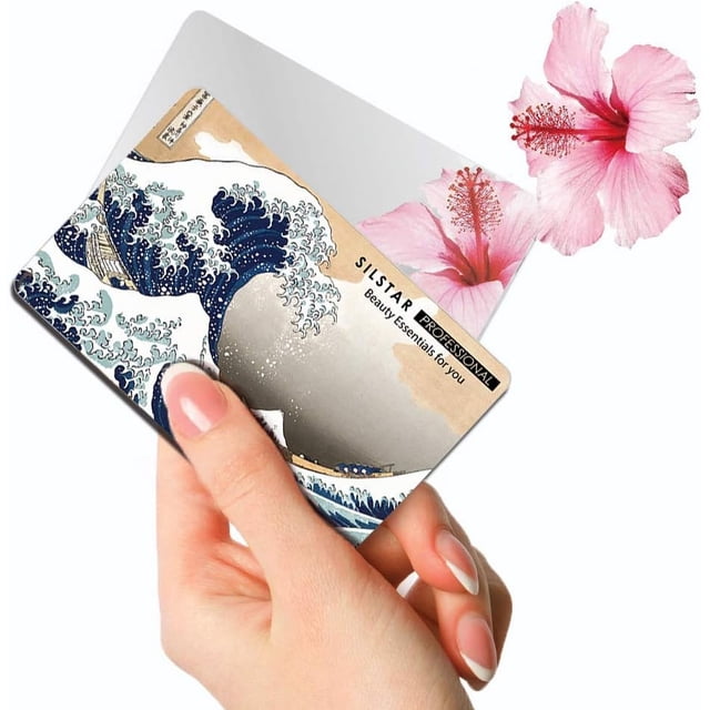 SILSTAR PROFESSIONAL Compact Card Mirror,Unbreakable Acrylic Makeup Mirror, Small Mirror, Compact Pocket Mirror, Slim Mirror_Katsushika Hokusai_The Great Wave Off Kanagawa 126