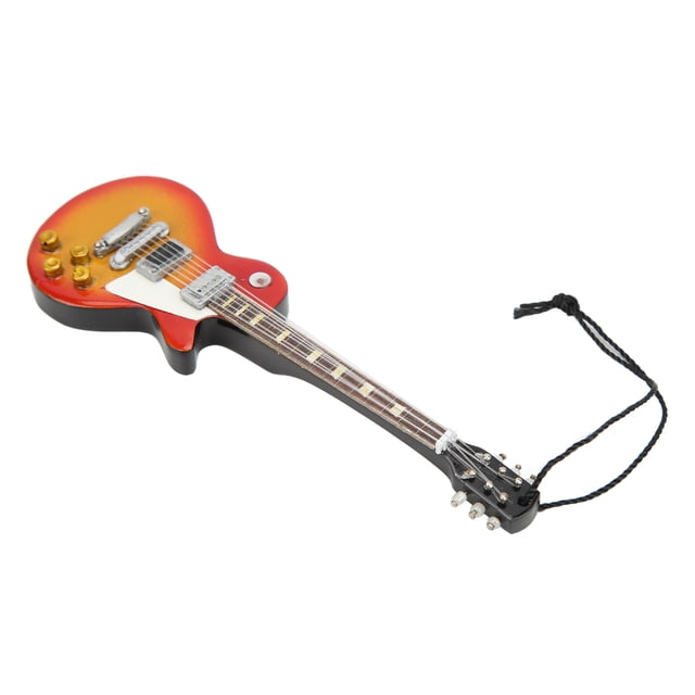 Miniature Guitar, Wide Application Basswood Exquisite Mini Smoothing Surfaces Guitar Model For Gift For Showcase Decoration