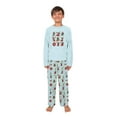 thumbnail image 5 of Family Matching Christmas Pajama Set, Light Blue Festive Gnome and Holiday Pattern with Pet Outfit, 5 of 7
