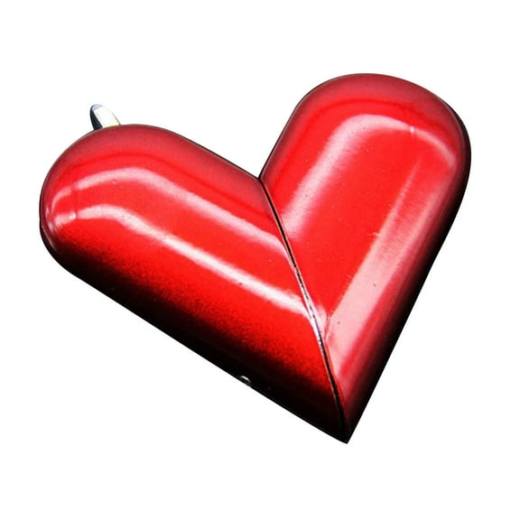 Nmdmisc Valentine's Day Personality Lighter Metal Heart-shaped Couple Lighter Open Flame Inflatable Lighter Valentine's Day Gift -Red
