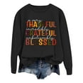 thumbnail image 3 of Thanksgiving Oversize Women Long Sleeve Crewneck Sweatshirts Letter Printed Lightweight Loose Sweatshirts Blouse Top Mens Long Sleeve Shirt Zip Hoodie Pocket Women Knit Sweater Pants Set Front Zip, 3 of 5
