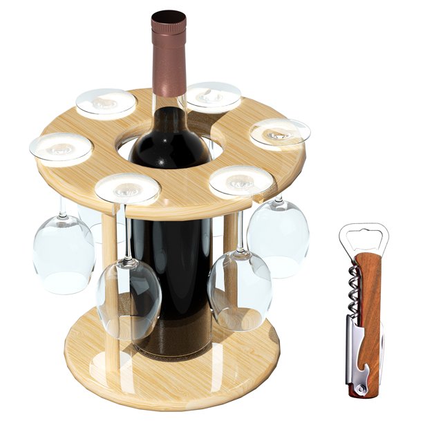 SKERELL Wine Gift Wine Rack Stand Wine Glass Holder and Bottle Drying